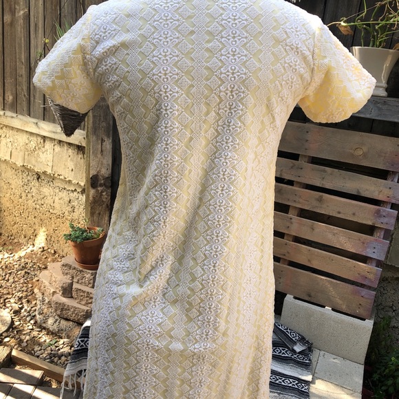 Vintage dress 60s size xmall small yellow mini - Picture 5 of 7